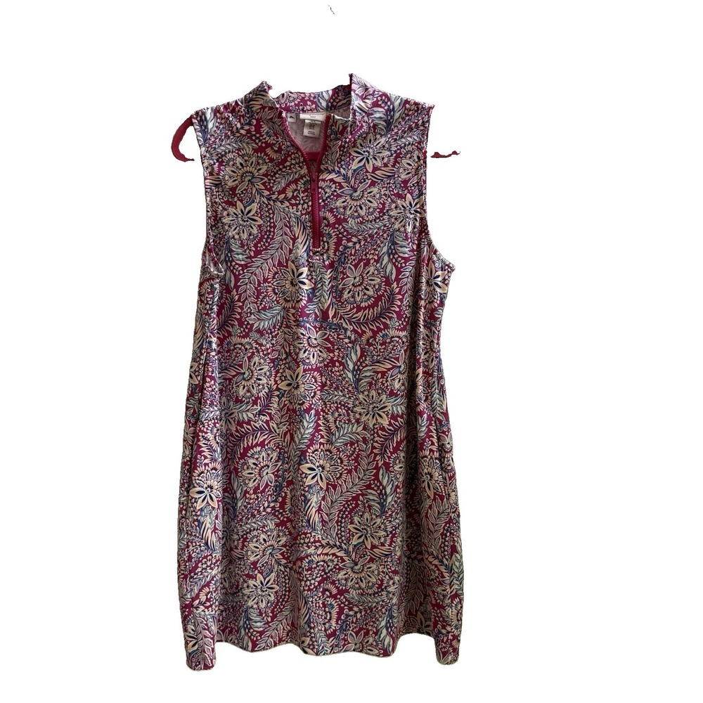 Tommy Bahama Golf Dress Women XL Pink Floral Tropical Sleeveless Pockets Outdoor